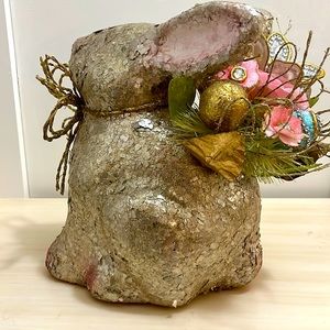 Pier 1 Imports Capiz Paper Mache Bunny Flower Butterfly Egg Spring Easter Decor.